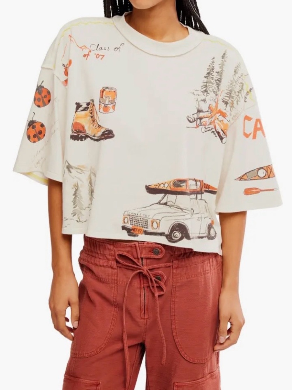 NWT!  We The Free Free People Camp Tee ~ SP